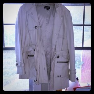 Danier White Leather Coat Like New